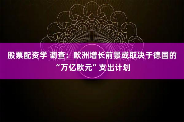 股票配资学 调查：欧洲增长前景或取决于德国的“万亿欧元”支出计划